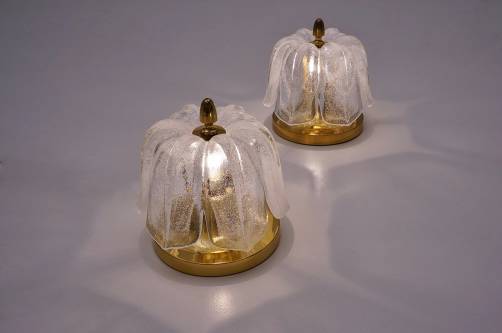 Limburg glass pair wall lights, tulip shaped, 1970`s ca, German